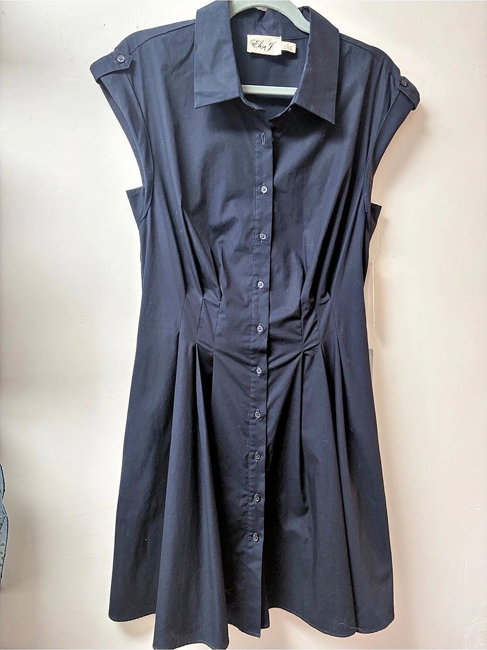 Eliza J Short Sleeve Shirt Dress in Blue Size 10 NWT